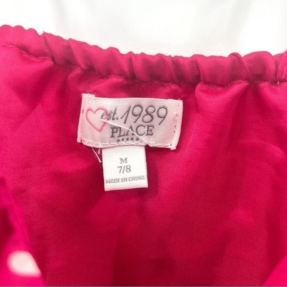 THE CHILDREN'S PLACE Girl's Pink & White Polka Dot Tiered Tank Top Size M